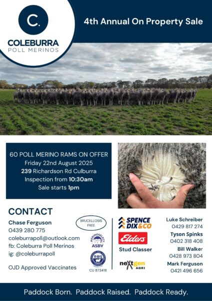 Coleburra Poll Merinos 4th Annual Ram Sale